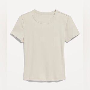 Old Navy Snug Crop T-Shirt Short Sleeve Ribbed Top in Wish Bone Women's size XS